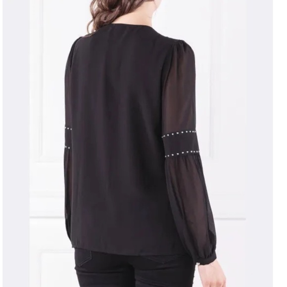 Michael Kors Black HT Button Thru Long Sleeve Blouse - Picture 3 of 9